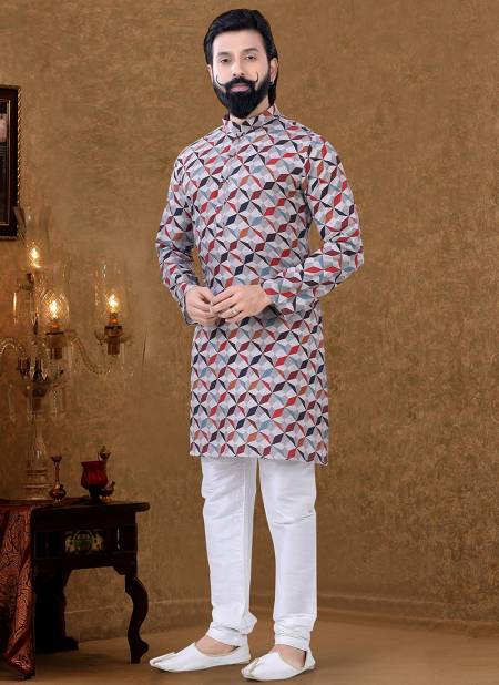 Multi New Printed Ethnic Wear Cotton Mens Kurta Pajama Collection KS 1531
